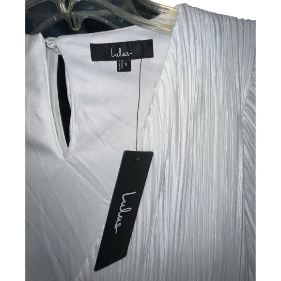 Lulus Plissed to Be Here White Plisse Balloon Sleeve Romper Sz Small White Long - Picture 12 of 16